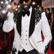 Arctic Vanguard - White & Black Wing Beaded 3-Piece Tuxedo