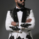 Arctic Vanguard - White & Black Wing Beaded 3-Piece Tuxedo