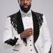 Arctic Vanguard - White & Black Wing Beaded 3-Piece Tuxedo
