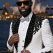 Arctic Vanguard - White & Black Wing Beaded 3-Piece Tuxedo