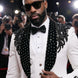 Arctic Vanguard - White & Black Wing Beaded 3-Piece Tuxedo