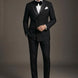 Phantom Cipher - Black Asymmetric Vine Beaded 2-Piece Tuxedo