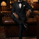 Phantom Cipher - Black Asymmetric Vine Beaded 2-Piece Tuxedo