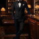 Phantom Cipher - Black Asymmetric Vine Beaded 2-Piece Tuxedo