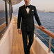 Phantom Cipher - Black Asymmetric Vine Beaded 2-Piece Tuxedo