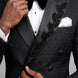 Phantom Cipher - Black Asymmetric Vine Beaded 2-Piece Tuxedo
