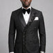 Phantom Cipher - Black Asymmetric Vine Beaded 2-Piece Tuxedo
