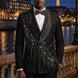 Vesper Cascade - Black Crystal Fringe 2-Piece Tuxedo