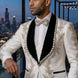 Diamond Empyrean - White Jacquard & Heavy Crystal 3-Piece Tuxedo