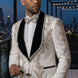 Diamond Empyrean - White Jacquard & Heavy Crystal 3-Piece Tuxedo