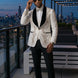 Diamond Empyrean - White Jacquard & Heavy Crystal 3-Piece Tuxedo