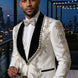 Diamond Empyrean - White Jacquard & Heavy Crystal 3-Piece Tuxedo