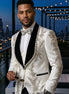 Diamond Empyrean - White Jacquard & Heavy Crystal 3-Piece Tuxedo