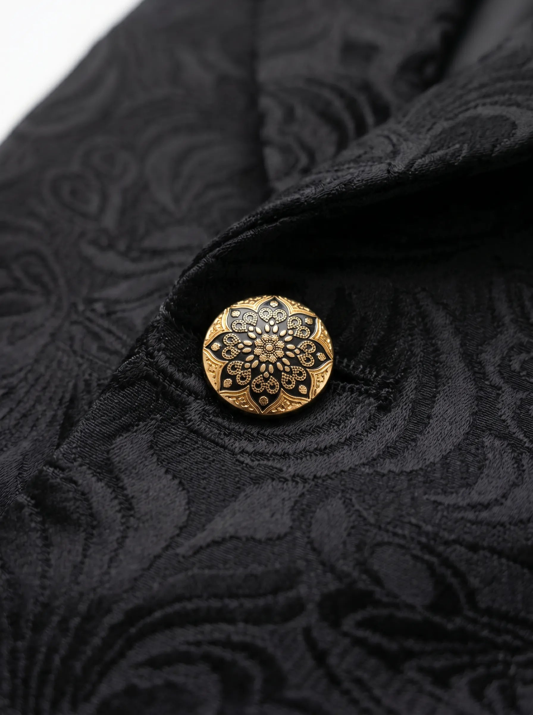 Jet Zenith - Black Jacquard & Heavy Crystal 3-Piece Tuxedo