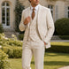 Sandstone Keystone - Ivory Beige Textured 3-Piece Suit
