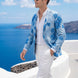 Azure Mediterranean Muse - Blue Floral Resort Blazer