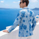 Azure Mediterranean Muse - Blue Floral Resort Blazer