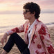Crimson Twilight Bloom - Dusty Rose Floral Resort Blazer