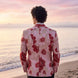 Crimson Twilight Bloom - Dusty Rose Floral Resort Blazer