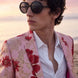 Crimson Twilight Bloom - Dusty Rose Floral Resort Blazer
