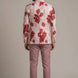 Crimson Twilight Bloom - Dusty Rose Floral Resort Blazer