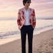 Crimson Twilight Bloom - Dusty Rose Floral Resort Blazer