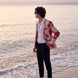Crimson Twilight Bloom - Dusty Rose Floral Resort Blazer