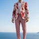 Crimson Twilight Bloom - Dusty Rose Floral Resort Blazer