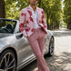 Crimson Twilight Bloom - Dusty Rose Floral Resort Blazer