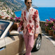 Crimson Twilight Bloom - Dusty Rose Floral Resort Blazer