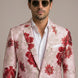 Crimson Twilight Bloom - Dusty Rose Floral Resort Blazer