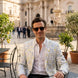 Aurelian Riviera Bloom - Sand & Gold Floral Resort Blazer