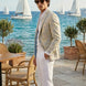 Aurelian Riviera Bloom - Sand & Gold Floral Resort Blazer