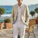 Aurelian Riviera Bloom - Sand & Gold Floral Resort Blazer