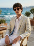 Aurelian Riviera Bloom - Sand & Gold Floral Resort Blazer