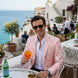 Amalfi Rose Serenity - Pink Floral Resort Blazer