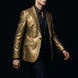 Solari Motif - Gold Distressed Jacquard Statement Jacket