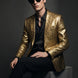 Solari Motif - Gold Distressed Jacquard Statement Jacket