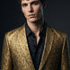 Solari Motif - Gold Distressed Jacquard Statement Jacket