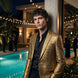 Solari Motif - Gold Distressed Jacquard Statement Jacket