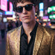 Solari Motif - Gold Distressed Jacquard Statement Jacket