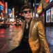 Solari Motif - Gold Distressed Jacquard Statement Jacket