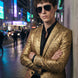 Solari Motif - Gold Distressed Jacquard Statement Jacket