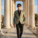 Emerald Argus Plume - Verdant Peacock Jacquard Resort Blazer