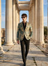 Emerald Argus Plume - Verdant Peacock Jacquard Resort Blazer