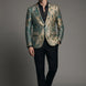 Emerald Argus Plume - Verdant Peacock Jacquard Resort Blazer