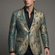 Emerald Argus Plume - Verdant Peacock Jacquard Resort Blazer