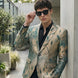 Emerald Argus Plume - Verdant Peacock Jacquard Resort Blazer