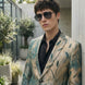 Emerald Argus Plume - Verdant Peacock Jacquard Resort Blazer