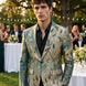 Emerald Argus Plume - Verdant Peacock Jacquard Resort Blazer